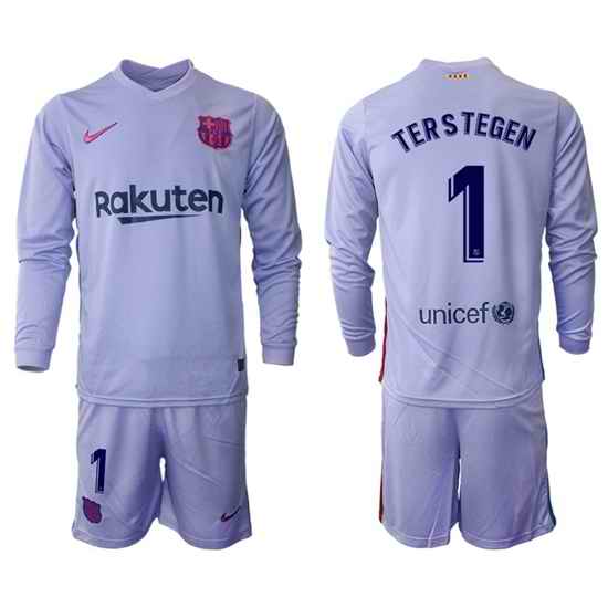 Men Barcelona Long Sleeve Soccer Jerseys 558